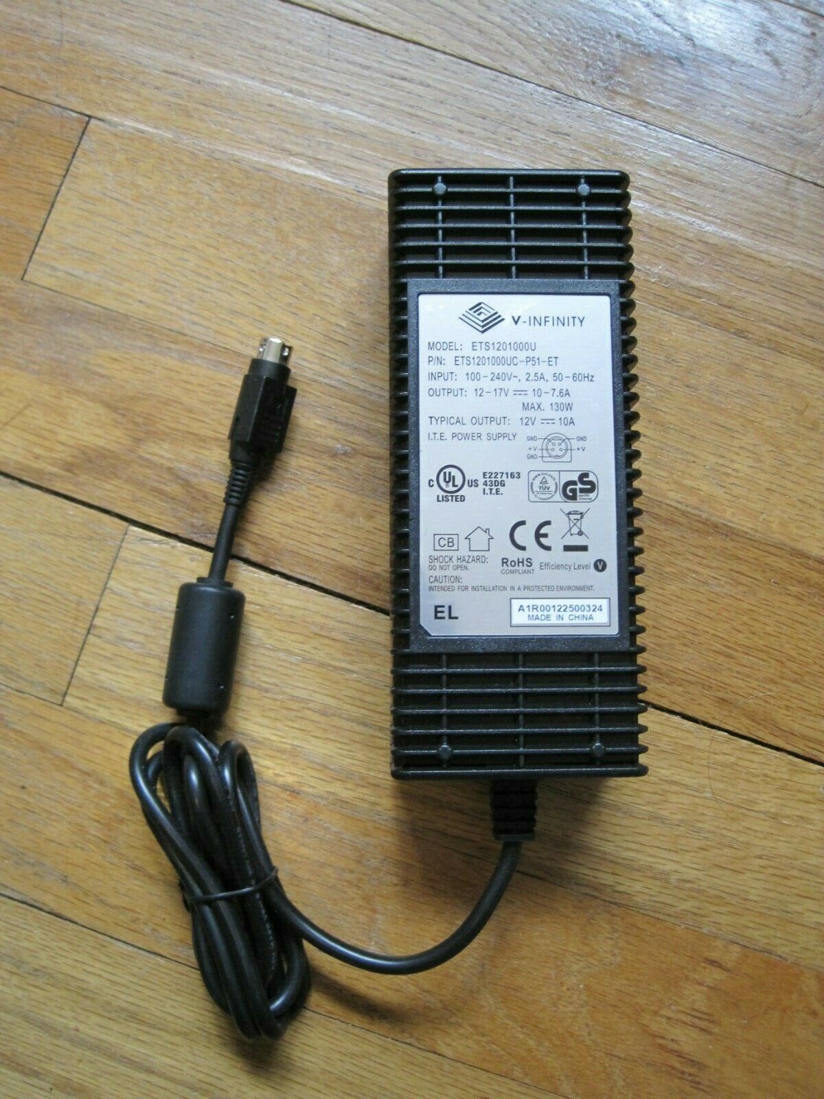 New 12V 10A V-Infinity ETS1201000U Power Supply Adapter ETS1201000UC-P51-ET POEWR CHARGER 4pin